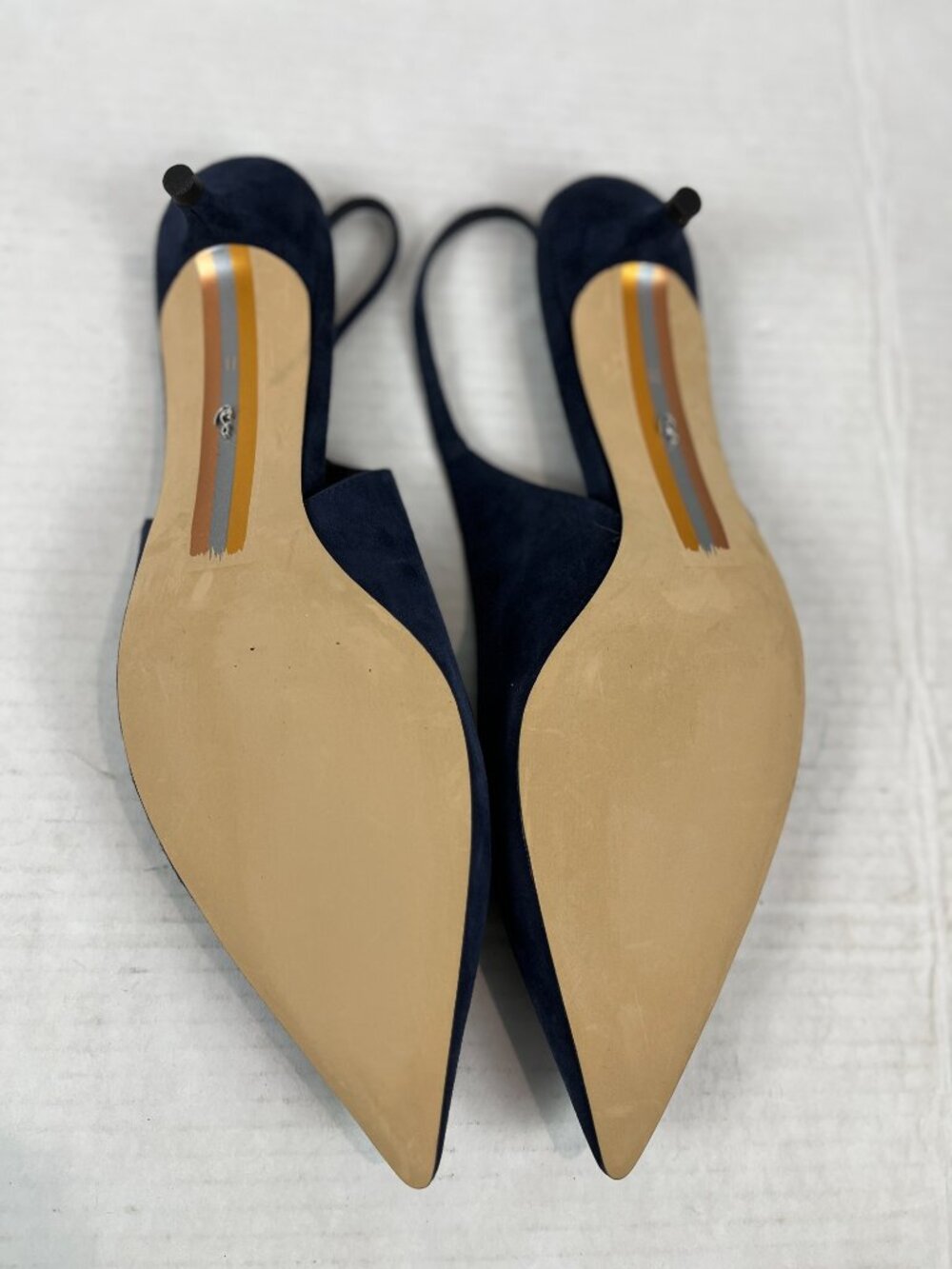 Women's Blue suede Sam Edelman sling back kitten heels, Size US 11 - Picture 5 of 5